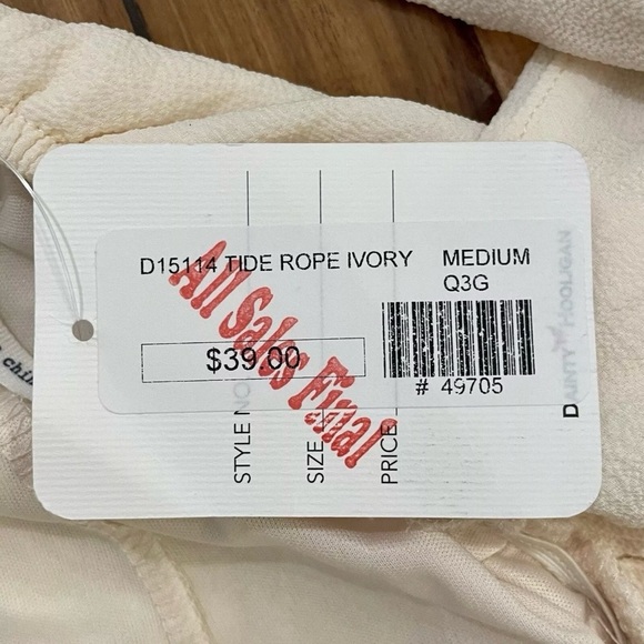 Dainty Hooligan Women Tide Rope Ivory Romper Open Back Halter Size Medium New - Picture 13 of 16